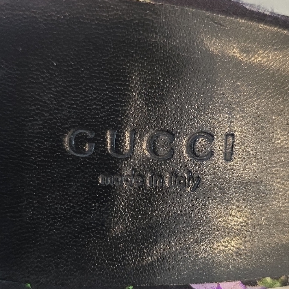 Gucci Black Floral Women's Mules - Picture 2 of 6